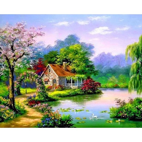 2019 New Hot Sale Colorful 5d Diy Diamond Painting Cottage Kits UK VM3579