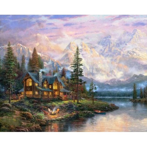 Oil Painting Styles Beautiful Natural Mountain 5d Diy Diamond Painting VM92192