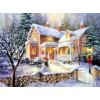 2019 Wall Decoration Snowy Cottage In Winter 5d Diy Crystal Diamond Painting Kits UK VM04158