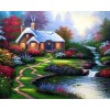 2019 Landscape Cottage Creek 5d Diy Crystal Diamond Painting Kits UK VM4164