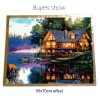 2019 Rhinestone Painting Cottage Lake 5d Diy Diamond Painting Kits UK VM4167