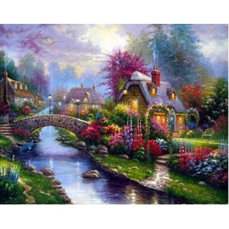 2019 New Hot Sale Cartoon Dream Cottage 5d Diy Diamond Painting Kits UK VM8382