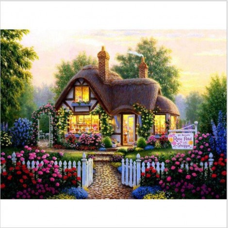 2019 New Hot Sale Cartoon Dream Cottage 5d Diy Diamond Painting Kits UK VM8386