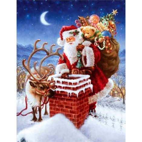 2019 Hot Sale Santa Christmas 5D Diy Diamond Mosaic Cross Stitch Kits UK VM7574