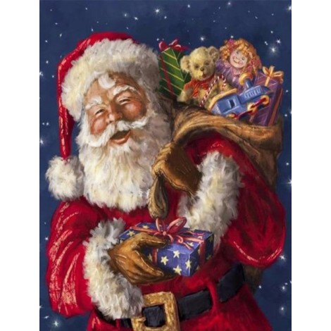 2019 Oil Painting Style Full Round Drill Santa Claus 5d Diy Diamond Painting Kits UK NA0366