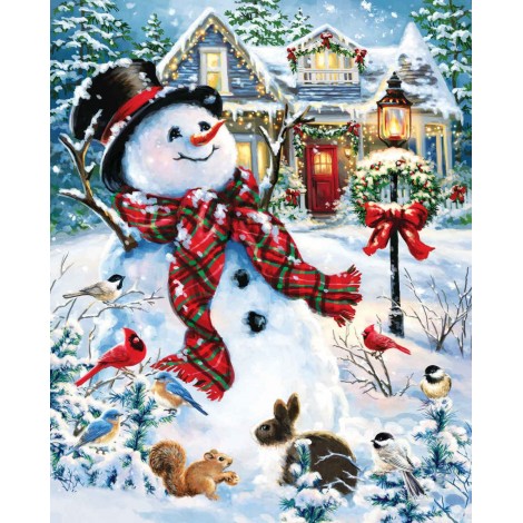 Winter Christmas Snowman 5d Diy Diamond Painting UK NW91162