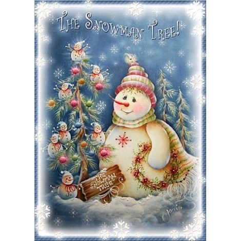 Cheap Christmas Tree And Snowman 5D DIY Diamond Painting Kits UK NA086