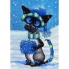 2019 Cartoon Snow Funny Cat 5d Diy Square Diamond Painting Kits UK VM7359