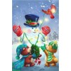 2019 Cartoon Cute Winter Christmas Snowman 5d Diy Mosaic Cross Stitch UK VM1175