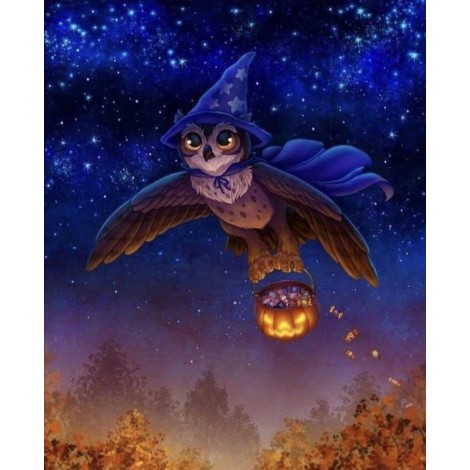 Halloween Pumpkin Owl 5d Diy Cross Stitch Diamond Painting Kits UK KN80012