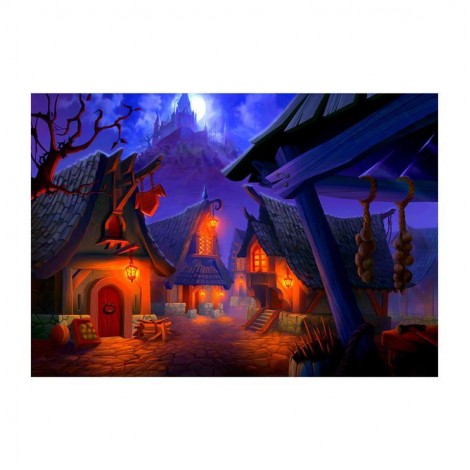 Cartoon Halloween Hut Embroidery 5d Diy Stitch Diamond Painting Kits UK QB8142