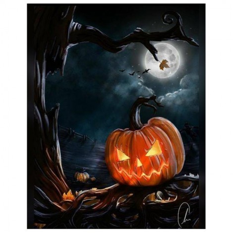 Hot Sale Halloween Pumpkin 5d Diy Cross Stitch Diamond Painting Kits UK VM8739