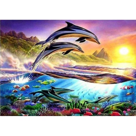 2019 Dream Cartoon Animal Dolphin Diy Diamond Painting Kits UK VM8593