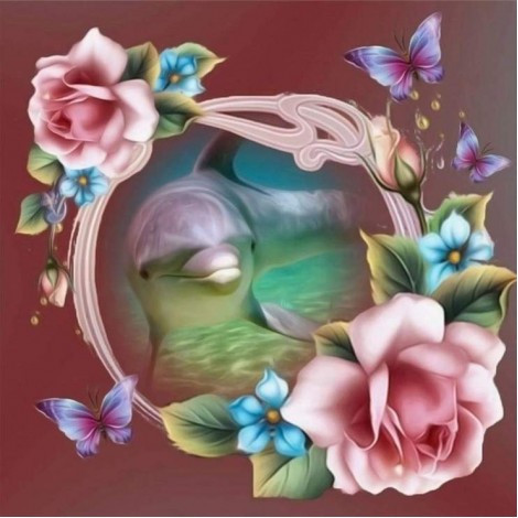 New Arrival Dolphin 5d Diy Cross Stitch Diamond Painting Kits UK QB6506