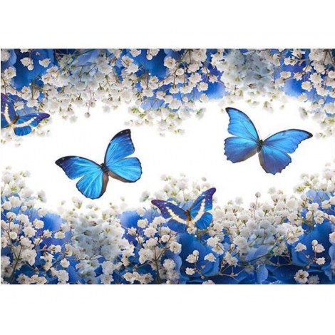 2019 Modern Art Blue Butterfly Wall Decor 5d Diy Diamond Painting Kits UK VM9752