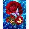 New Arrival Hot Sale Red Rose Butterfly Cross Stitch 5d Diy Diamond Painting Kits UK VM20501