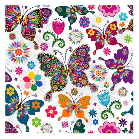 Colorful Modern Art Style Butterfly Diy 5d Full Diamond Painting Kits UK QB5583