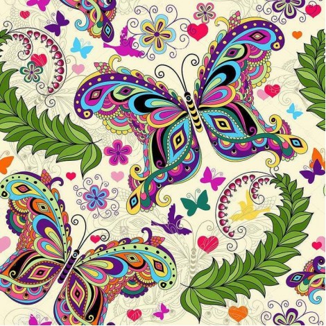 Modern Art Style Butterfly Diy 5d Full Diamond Painting Kits UK QB5589