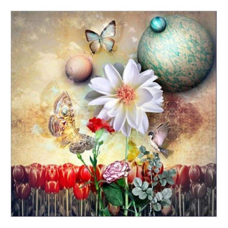 New Oil Painting Style Butterfly Diy 5d Full Diamond Painting Kits UK QB5506