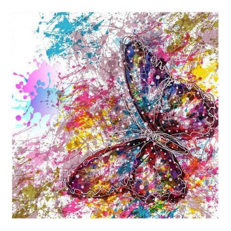 New Colorful Watercolor Butterfly Diy 5d Full Diamond Painting Kits UK QB5497