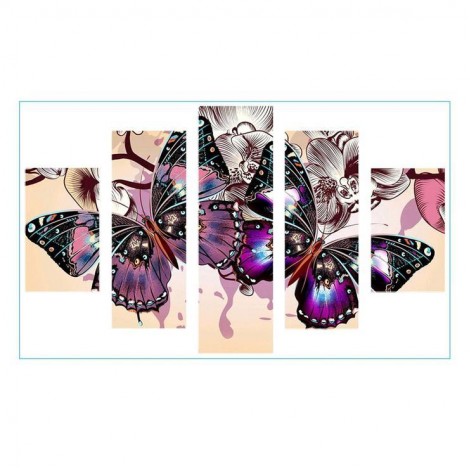 Multi Panel Butterfly Embroidery 5D DIY Full Drill Diamond Painting Kits UK QB82037