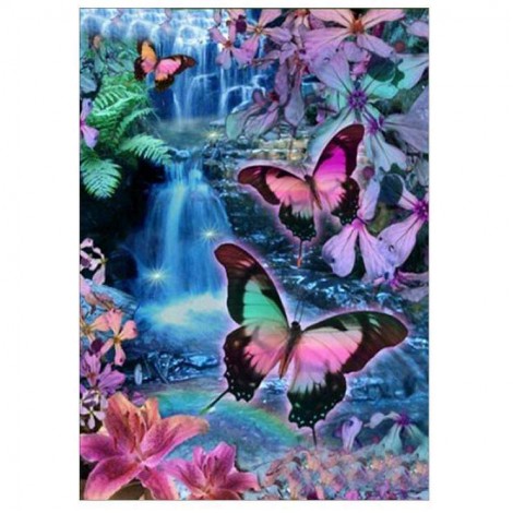 Best Oil Painting Style Butterfly Diy 5d Full Diamond Painting Kits UK QB5561