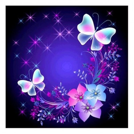 New Crystal Cross Stitch Dream Butterfly Diy 5d Full Diamond Painting Kits UK QB5421