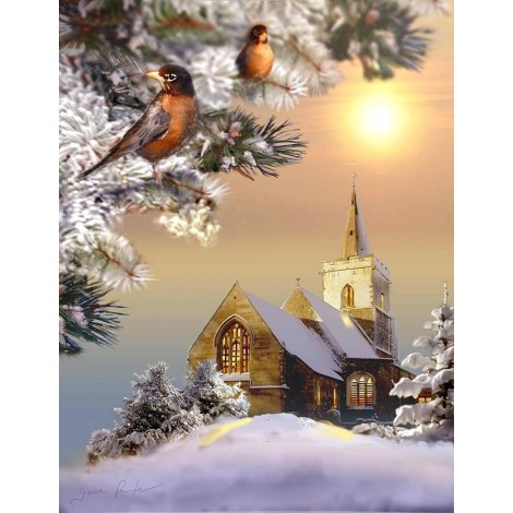 Winter Snow Landscape Full Drill 5D Diy Diamond Painting Kits VM92395