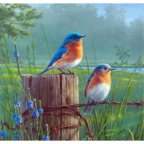 2019 New Hot Sale Fast Delivery Blue Birds 5d Resin Diamond Painting UK VM58605