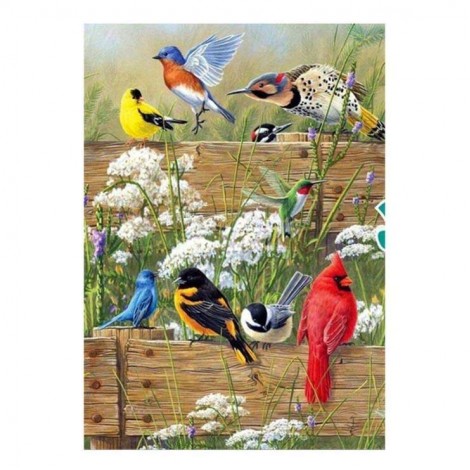 Modern Art Style Bird Pattern Diy 5d Mosaic Full Diamond Painting Kits UK QB5818