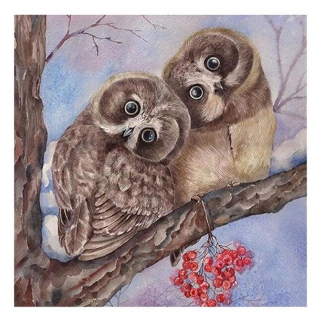 Warm And Lovely Oil Painting Styles Owl Diamond Painting Kits UK AF9230