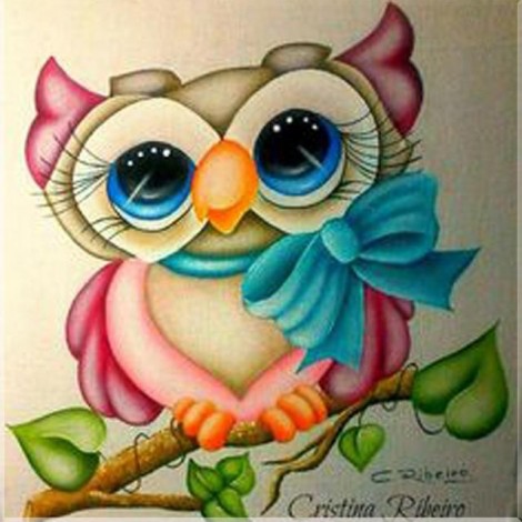 Special Cheap Colorful Cute Owl 5d Diy Rhinestone Cross Stitch UK VM1370