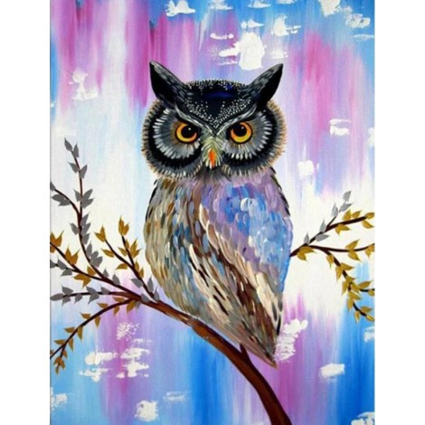 Colorful Watercolor Owl On The Tree Diamond Painting Kits UK AF9250