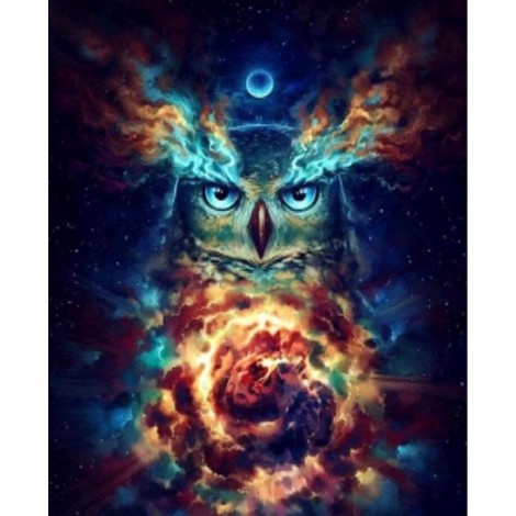 Chromatic Owl Pattern Mosaic Embroidery 5d Diy Cross Stitch Diamond Painting Kits UK QB7062