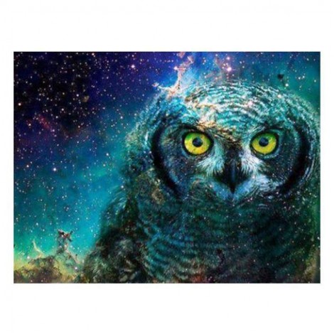 Fantasy Cool Blue Owl Sky Diamond Painting Kits UK AF9266