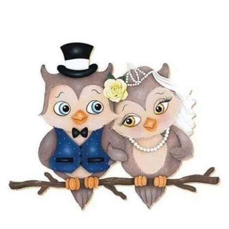 Animals Love Owl Full Drill 5D DIY Diamond Painting Kits UK VM10002