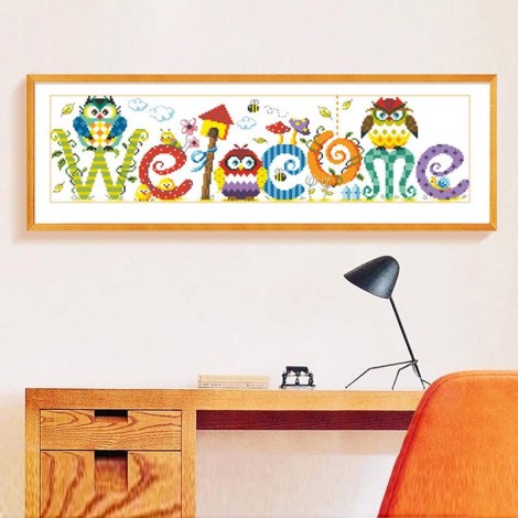 2019 Large Size Cute Owl Welcome Hot Sale 5d Diy Diamond Painting Kits UK VM8145