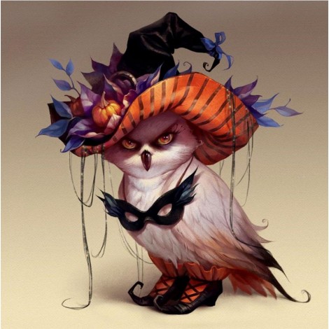 Owl Picture Of Rhinestones 5d Diy Full Square Diamond Painting Kits UK VM9831