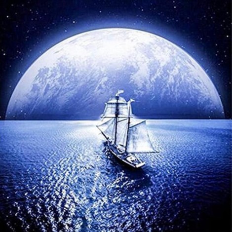 2019 Dream Landscape Ship In Night Sky 5d Diy Diamond Painting Kits UK VM8136
