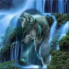 2019 Dream Lonely Wolf Waterfall  Diy 5d Diamond Embroidery UK Wall Decor VM1038