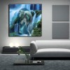 2019 Dream Lonely Wolf Waterfall  Diy 5d Diamond Embroidery UK Wall Decor VM1038