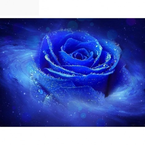Flower Blue Rose Mosaic Art Cross Stitch VM90968
