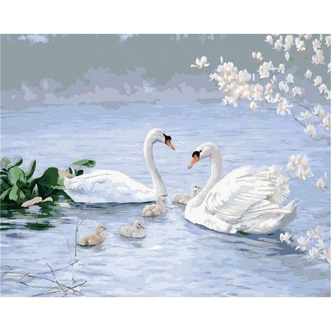 Happiness Swan Lake Full Drill 5D DIY Diamond Painting Kits UK VM91043
