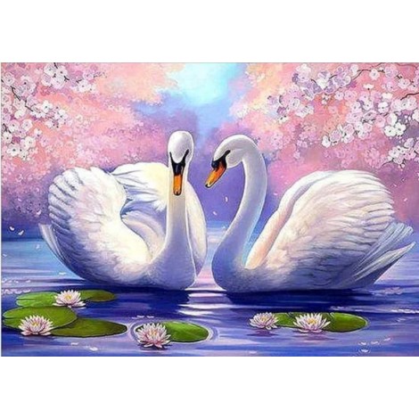 2019 Dream Elegant Swan Lover Diamond Cross Stitch Pattern UK VM1507