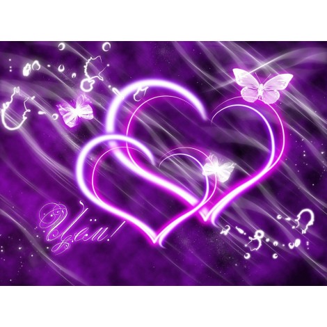 Dream Purple Love Heart 5D Diy Diamond Painting Kits UK VM90929
