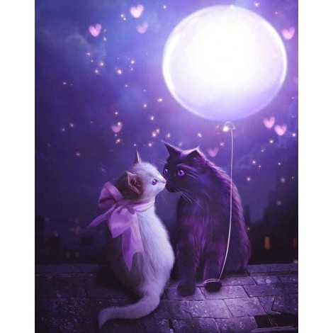 Dream 5d Diy Cute Cat Lover Embroidery Cross Stitch Mosaic UK VM7502