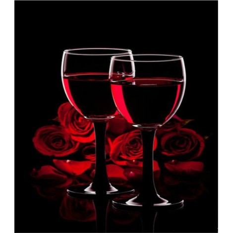 2019 Modern Art Red Roses And Wine 5d Diy Diamond Painting Kits UK VM87211