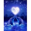 Blue Night Dolphin kiss Diamond Painting Kits AF9413