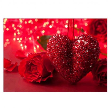 Red Series Beautiful Roses And Love Heart Diamond Painting Kits AF9415