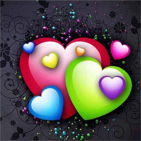 Cartoon Heart-Shaped 5D DIY Embroidery Cross Stitch Diamond Painting Kits UK NB0138